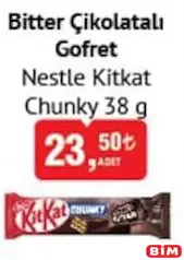 NESTLE KİTKAT CHUNKY BİTTER ÇİKOLATALI GOFRET 38 G fiyat ve kampanya bilgisi